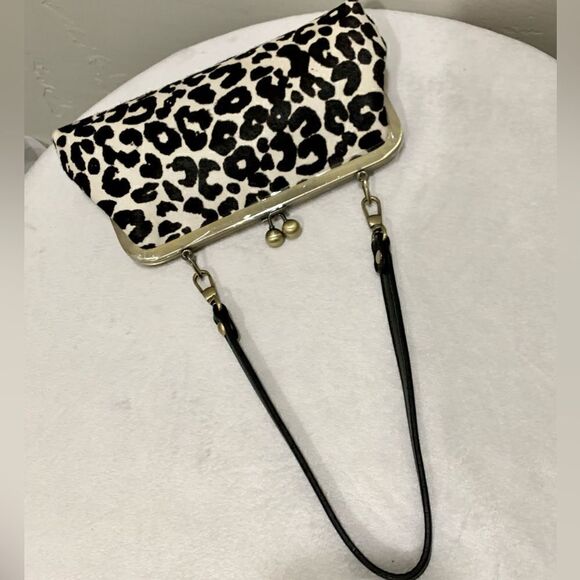 Handmade Real hair-on-horsehide Leopard printed Clutch/Evening bag & 2 Straps - Picture 9 of 16